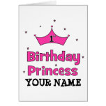 1st Birthday Princess!  with pink crown Cards