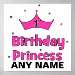 1st Birthday Princess!  with pink crown Print