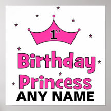 1st Birthday Princess!  with pink crown Print