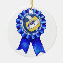 1st Place Volleyball Ribbon Ornament