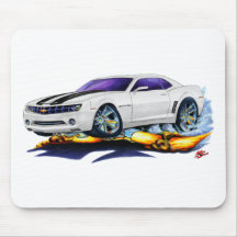 2010 Camaro White-Black Car Mousepad