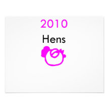 2010 hens personalized invitations