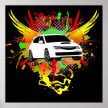 2010 WRX White Graphic Poster