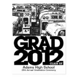 2012 Graduation Announcement Postcard School Bus 1