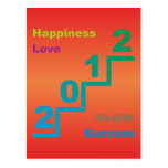 2012 Love Happiness Health Success Postkarten