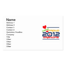 2012 Proud Grandpa T-shirts and Gifts Business Card Templates
