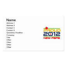 2012 Proud New Papa T-shirts and Gifts Business Cards