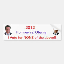 2012 Romney Obama Bumper Sticker