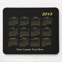 2013 Calendar Mousepad Yellow
