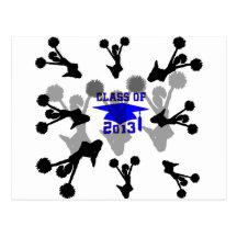 2013 Cheerleader light blue gold Postcard
