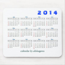 2014 Calendar Mousepad Simple