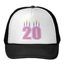 20 Birthday Candles (Purple / Pink) Hats