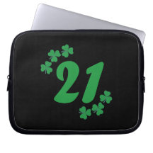 21 shamrock green 21st birthday laptop sleeves