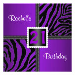 21st purple birthday party invitation