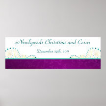 22.5"x7.5" Personalised Banner Arabian Purple Posters