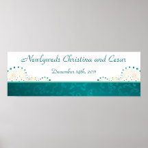 22.5"x7.5" Personalised Banner Arabian Teal Posters