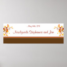 22.5"x7.5" Personalised Banner Autumn Branch Leave Posters