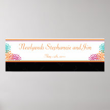 22.5"x7.5" Personalised Banner Autumn Floral Burst Posters