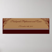 22.5"x7.5" Personalised Banner Autumn Tree Posters