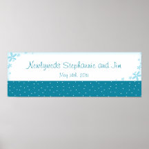 22.5"x7.5" Personalised Banner Blue Daisies Posters