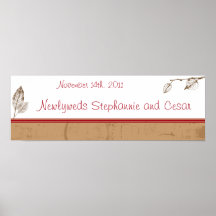 22.5"x7.5" Personalised Banner Brown Leaves Poster