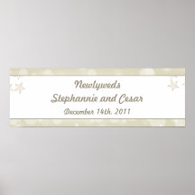 22.5"x7.5" Personalised Banner Christmas Stars Print