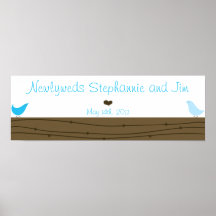 22.5"x7.5" Personalised Banner Love Birds Posters