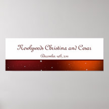 22.5"x7.5" Personalised Banner Maroon Lantern Print