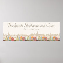 22.5"x7.5" Personalised Banner Old Town Christmas Posters