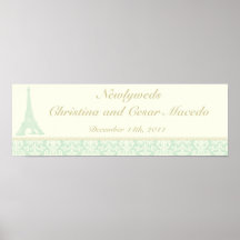 22.5"x 7.5" Personalised Banner Damask Paris Posters