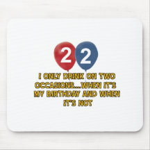 22 year old birthday designs mouse pads