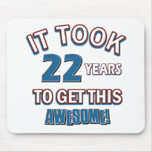 22 year old birthday designs mousepad