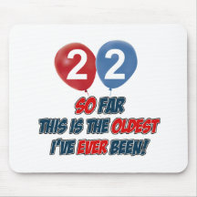 22nd year birthday designs mouse pad