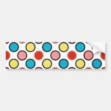 252__shellfish-paper-circles COLORFUL FUN POLKADOT Bumper Sticker