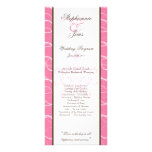 25 4x9 Wedding Program Pink Chandelier Rack Card Design
