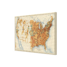 25 Density of increase of population, US, 18901900 Gallery Wrap Canvas
