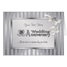 25th Wedding Anniversary - Silver Greeting Card