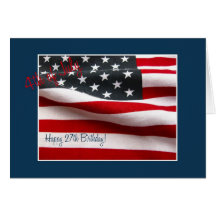 27th 4th of July Birthday Card