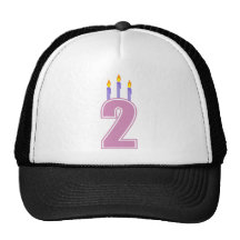 2 Birthday Candles (Pink / Purple) Trucker Hats