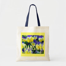 2 Blue Yellow Pansies Canvas Bags