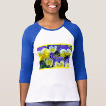 2 Blue Yellow Pansies Shirts