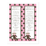 2 Book Marks Pink Sock Monkey Postcard
