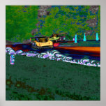 2 GTP Cars Hurtle Around Lime Rock Poster
