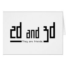 2d 3d friends greeting cards