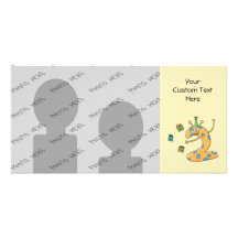 2nd Birthday Cartoon - Orange Photo Card Template