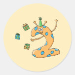 2nd Birthday Cartoon - Orange Stickers