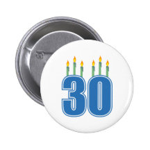 30 Candles (Blue / Green) Pin