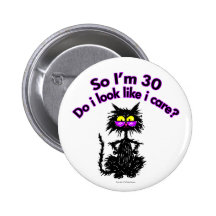 30th Birthday Cat Gifts Pin