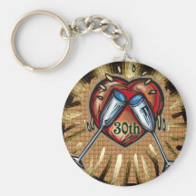 30th wedding anniversary square key chain