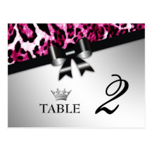 311 Bowlicious Hot Pink Leopard Table Card Postcards